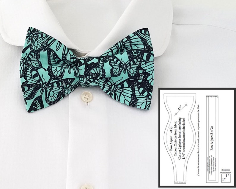 Bowtie Pattern Mens Self Tie Bow Tie Pattern Tuxedo Bow Tie | Etsy