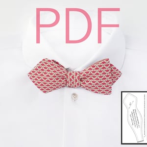 Diamond point bow tie Sewing patterns pdf men Bow tie pattern