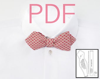 Diamond point bow tie Sewing patterns pdf men Bow tie pattern