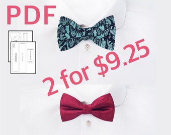 Bowtie pattern Mens self tie bow tie pattern Tuxedo bow tie tutorial How to make adjustable bow ties pdf sewing pattern Diy gifts for mom