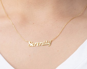 14K Gold Personalized Name Necklace, Gift for Women