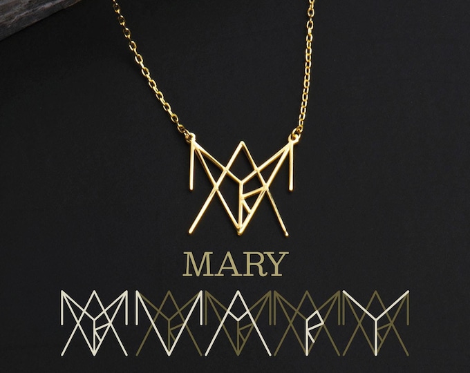 Featured listing image: Unique Design Name Logo Necklace - Name Necklace Personalized gift for mom