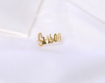 Personalized Name Ring, Custom Name Ring, Gold Name Ring, Gift For Her, Name Ring