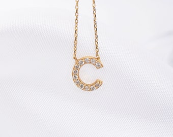 Diamond C Necklace - Etsy