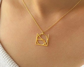 Unique Design Necklace, Gift For Women Who Has Everything, Unique Minimalist Design Name Logo Necklace - Name Necklace Personalized