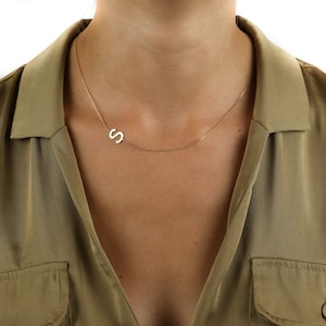 Handmade Jewelry, Initial Necklace in 14K Solid Gold