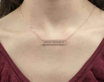 Personalized Bar Necklace, Custom Name Bar Necklace,  Mother's Bar Necklace, Gift For Mom Her