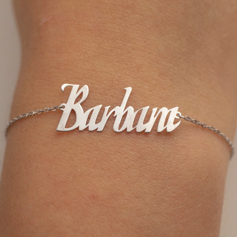 14K Solid Gold Custom Name Bracelet Custom Mantra Bracelet Etsy