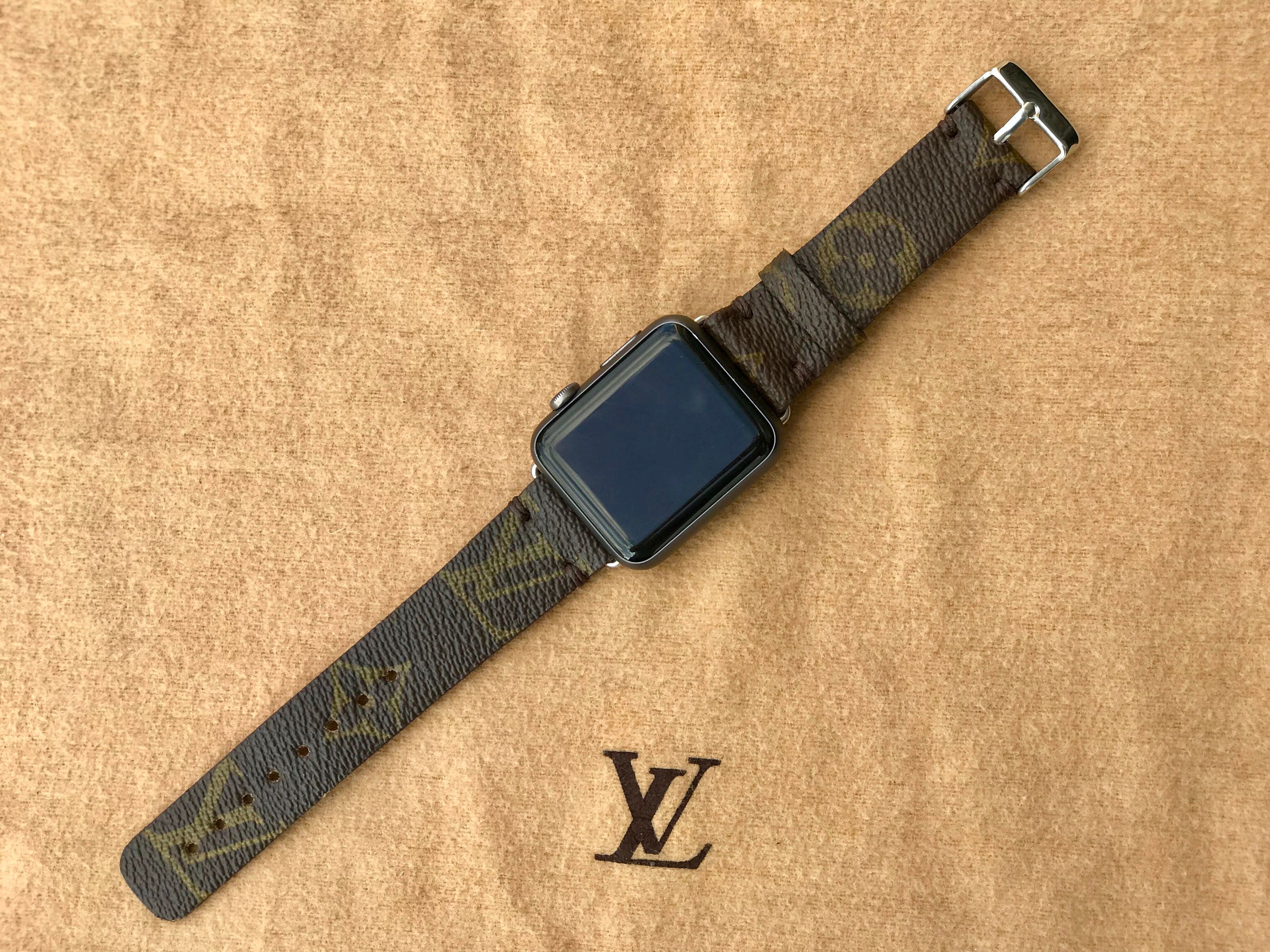 Louis Vuitton Authentic Re-purposed Handmade LV Apple Watch | Etsy
