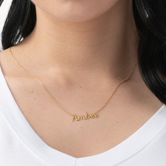 Amber name necklace deals