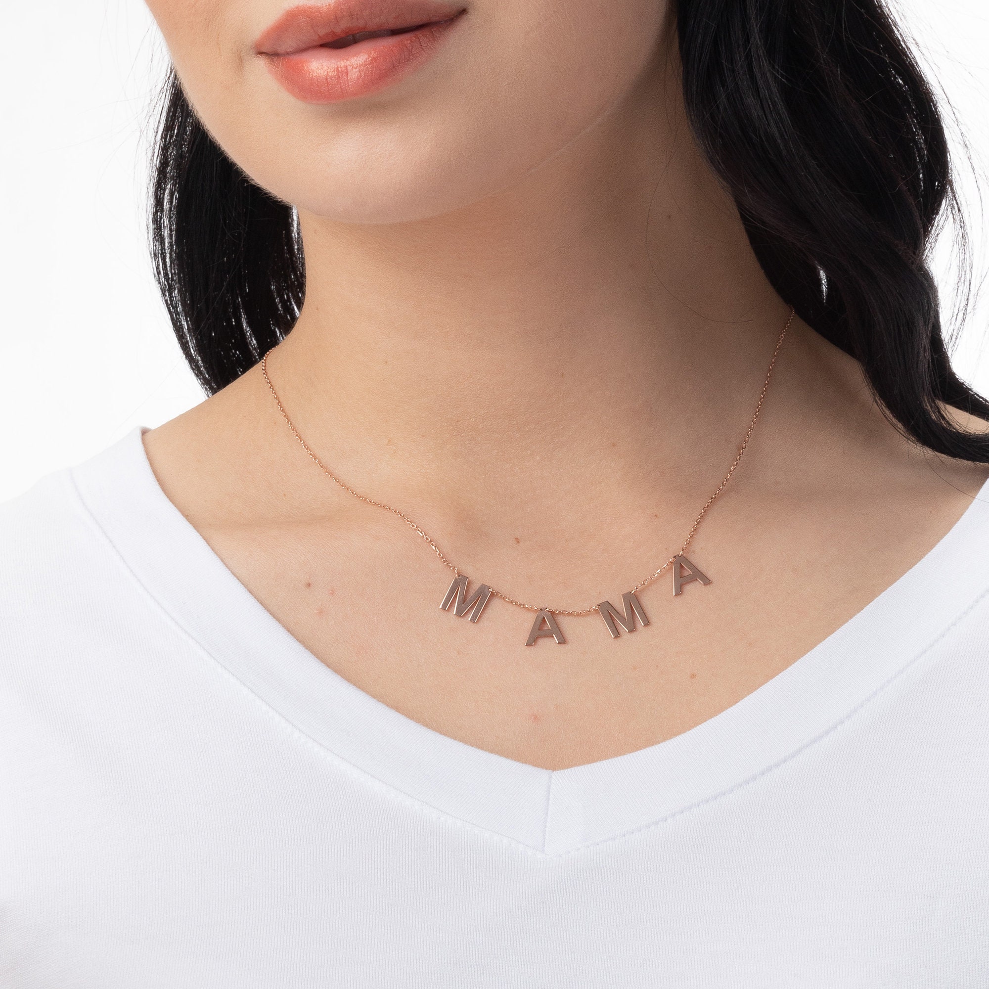 Mama letter necklace discount