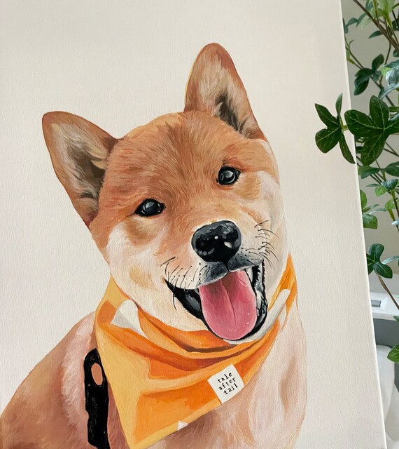 Custom Dog Painting From Photo Custom Dog Portrait Pet Etsy