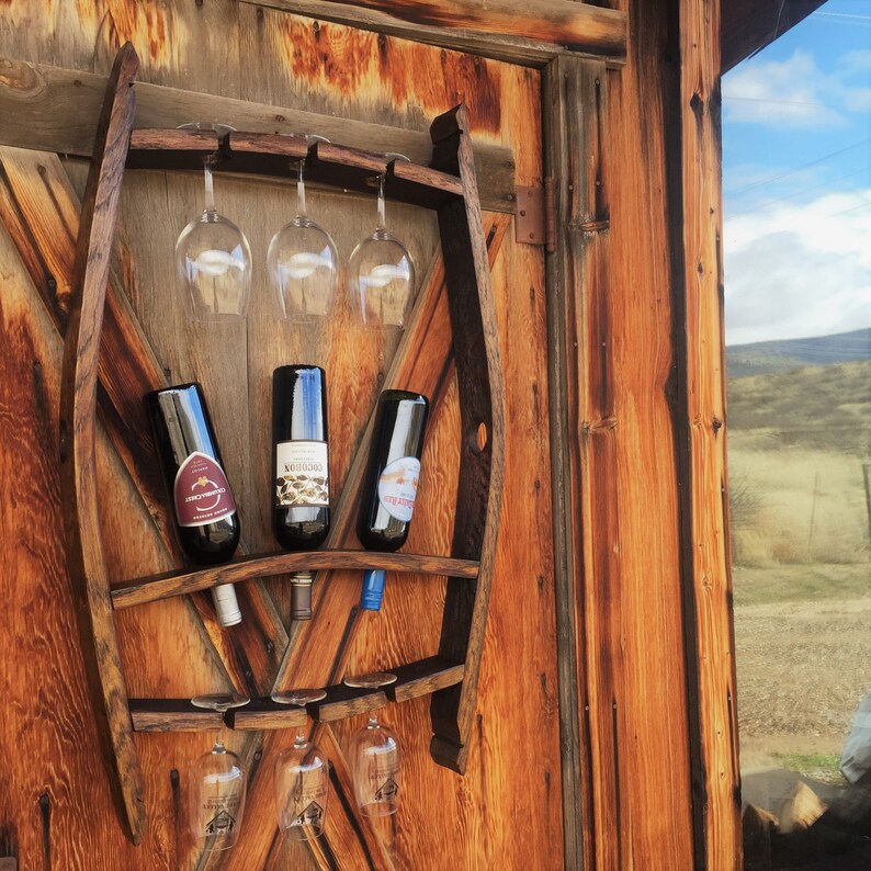 Wine RackWine Barrel Glass & Bottle HolderWine Glass Etsy