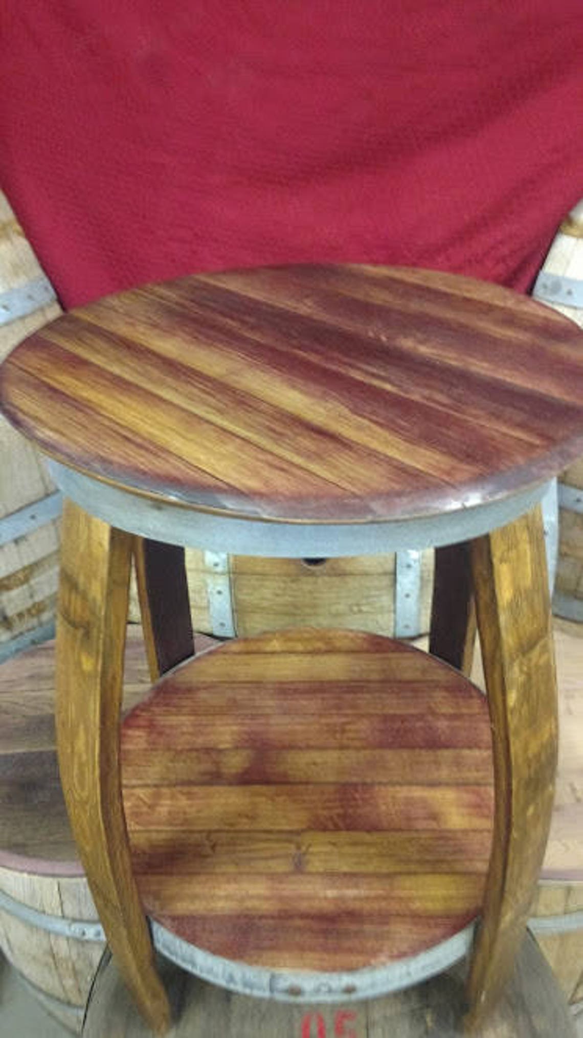 Wine Barrel End TableSide TableLiving Room TableBarrel Etsy