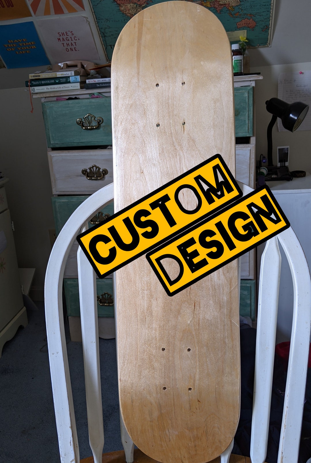 Custom Handpainted Skateboard Deck Skateboard Art, Skateboard Wall