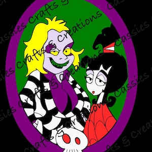 Beetlejuice & Lydia Cartoon - Digital Cut File // Beetlejuice // SVG // PNG // Cricut Design Space //