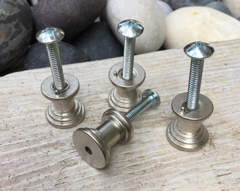 Boutons de base à monter soi-même - Lot de 4, 6 ou 8 socles avec vis - Couleur au choix l Nickel, chrome, cuivre antique, noir, bronze l Boutons