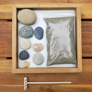 Desk Zen Meditation Garden * Sand Garden With Cairn & Rake * Calming ...