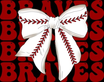 Coquette Baseball Bow Braves png Download für DTF-Drucke