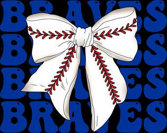 Coquette Baseball Bow Braves png Download für DTF-Drucke