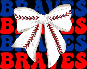 Coquette Baseball Bow Braves png Download für DTF-Drucke