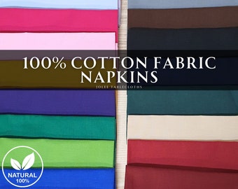 100 % Plain Cotton Napkins / Wedding Table Decor /  Sets of 2, 4, 6, 8, 10, and 50 Soft Fabric / Dinner Party- Made in UK