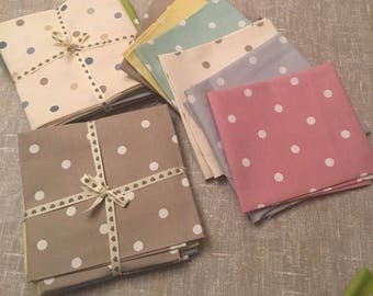 100% Cotton Dotty Polka Dot Offcut Remnant Bags Roll Ends Fabric Bundle