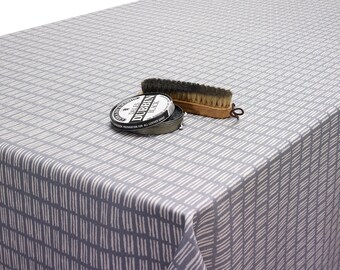 LIGHT GREY WHITE POLKADOTS FUNKY DOTS PVC OIL VINYL TABLECLOTH PROTECTOR