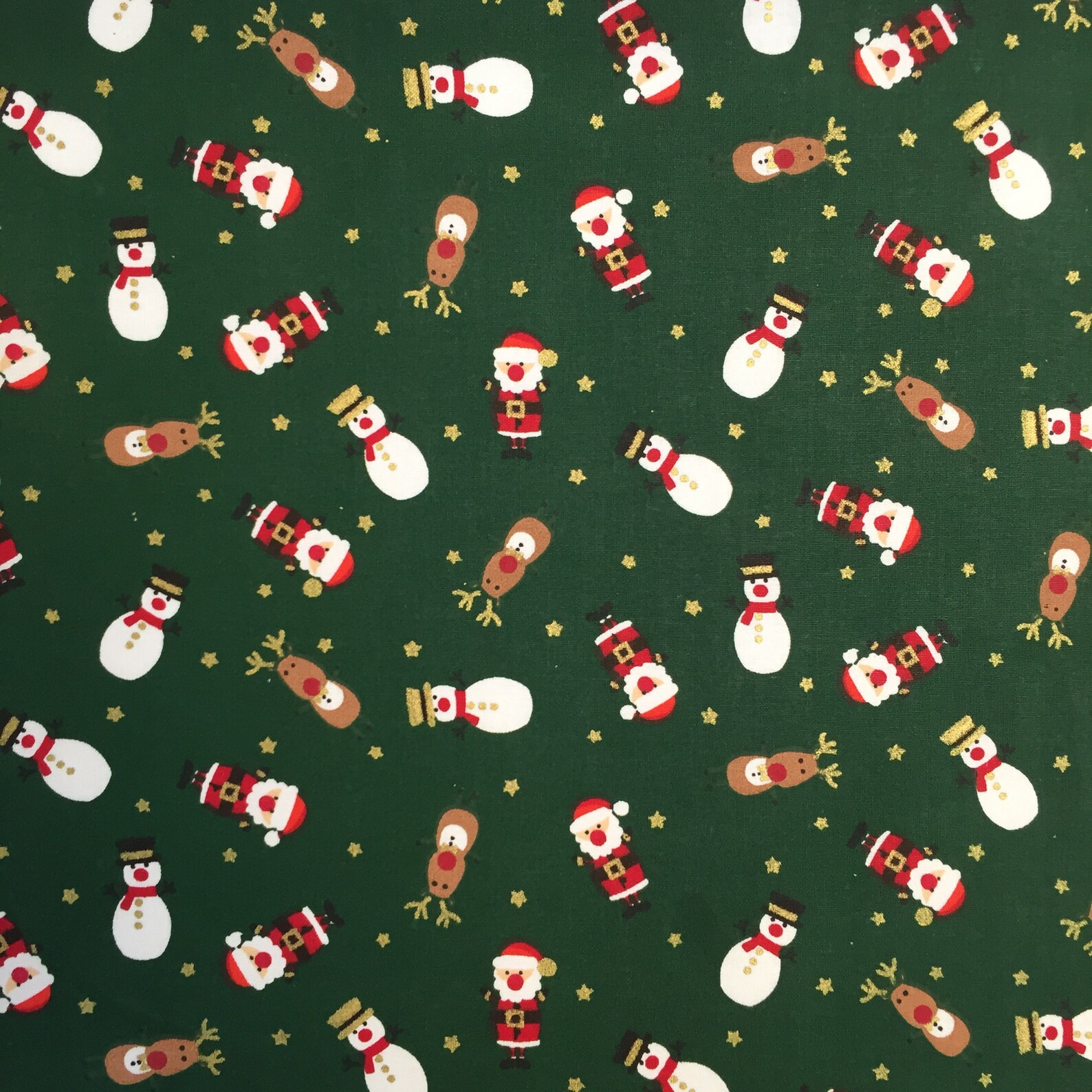 100 Cotton Poly Cotton FabricChristmas Xmas Festive Santa Etsy