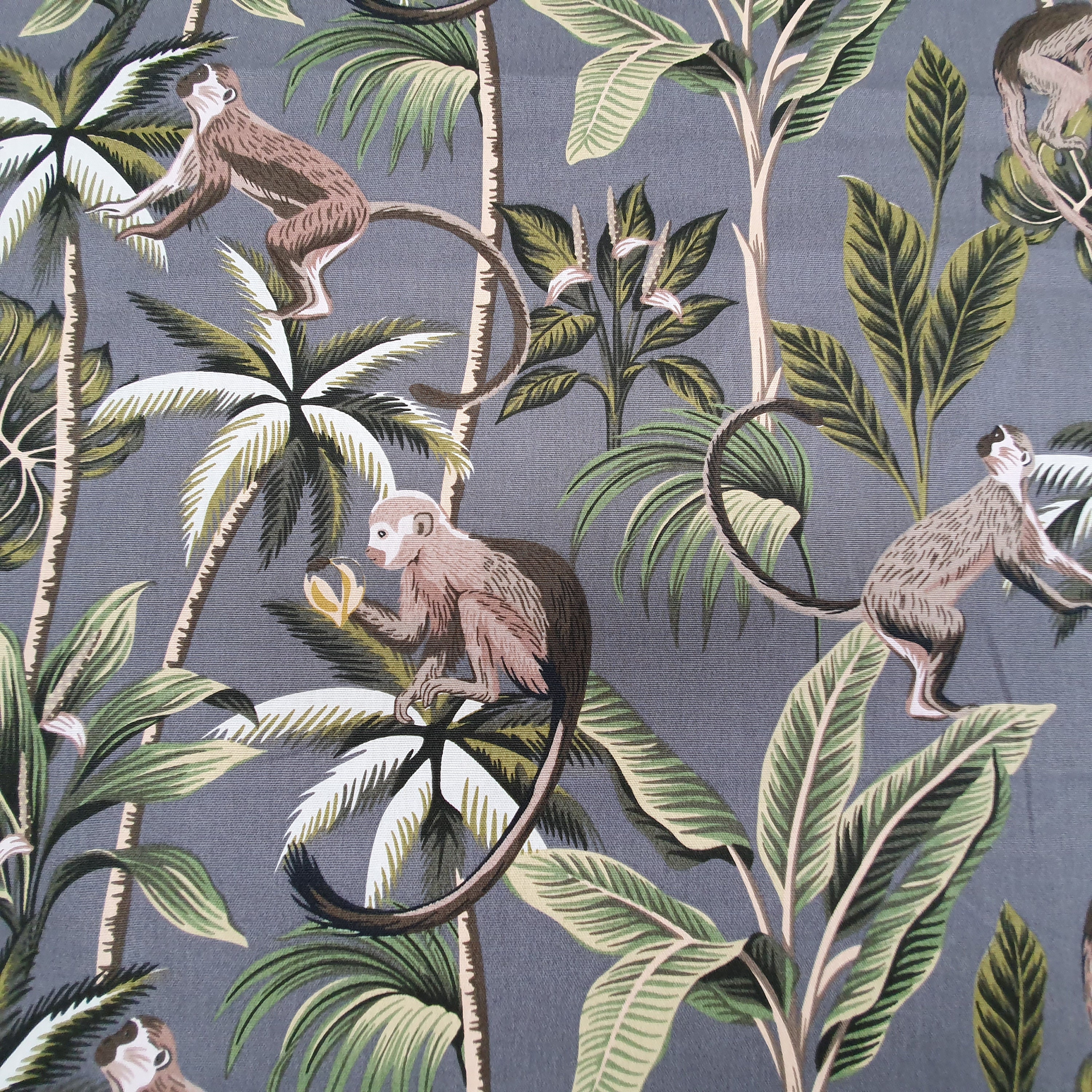 Monkeys Poly Cotton Dress Fabric 112cm wide Monkeys Poly Cotton Dress Fabric 112cm wide