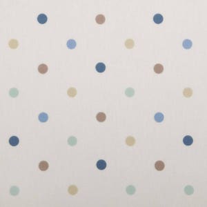 Oilcloth Wipe Clean Tablecloth Fabric - Taupe Duck Egg Blue Polka Dot - Round, Rectangle or Square