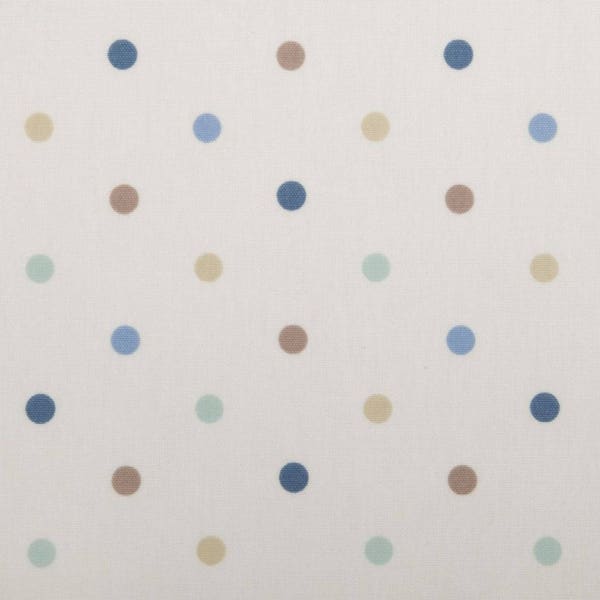 Oilcloth Wipe Clean Tablecloth Fabric - Taupe Duck Egg Blue Polka Dot - Round, Rectangle or Square