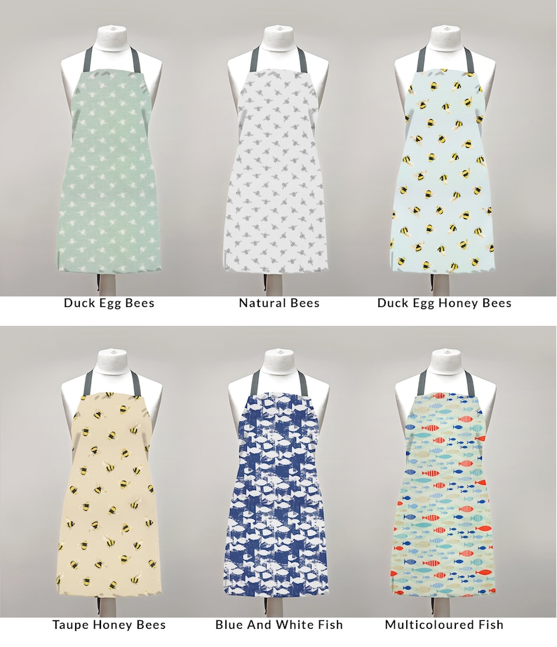 Wipe Clean PVC Coated Aprons 100 Cotton Oilcloth Adults Etsy