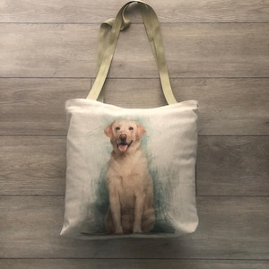 Yellow Labrador Tote Bag Reusable Double Sided Bag Shopping Bag Overnight Bag Shoulder Bag 43cm x 39cm Bag For Life Fully Lined