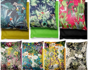 Tropical Velvet Cushion Covers - Botanical, Floral, Exotic, Premium Quality - Square Cushion Cover 46cm x 46cm Lounge Decor