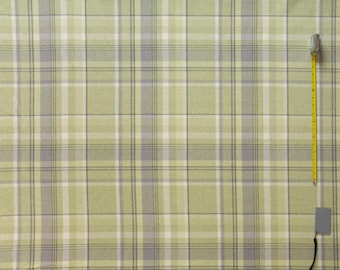 Tartan Curtain Material and Upholstery Fabric - Skye Sage Green - Various Sizes By The Metre