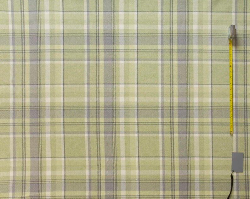 Tartan Curtain Material and Upholstery Fabric Skye Sage Etsy UK