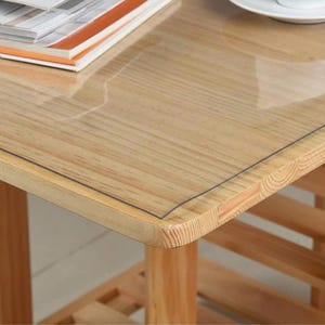 Extra Heavy Duty Clear Translucent PVC Plastic Sheeting Table Protector 1000 Micron Semi-Rigid Protection Cover Face Cover By The Metre image 2