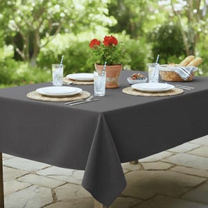 Outdoor Water Repellent Fabric Tablecloth - Plain Black Outdoor/Indoor Waterproof Tablecloth 150cm Wide, Cushions, Furniture Cover