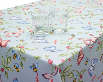 PVC Peony Floral Butterfly Flower Oilcloth Vinyl Tablecloth Wipe Easy 140CM Wide PVC Peony Floral Butterfly Flower Oilcloth Vinyl Tablecloth Wipe Easy 140CM Wide