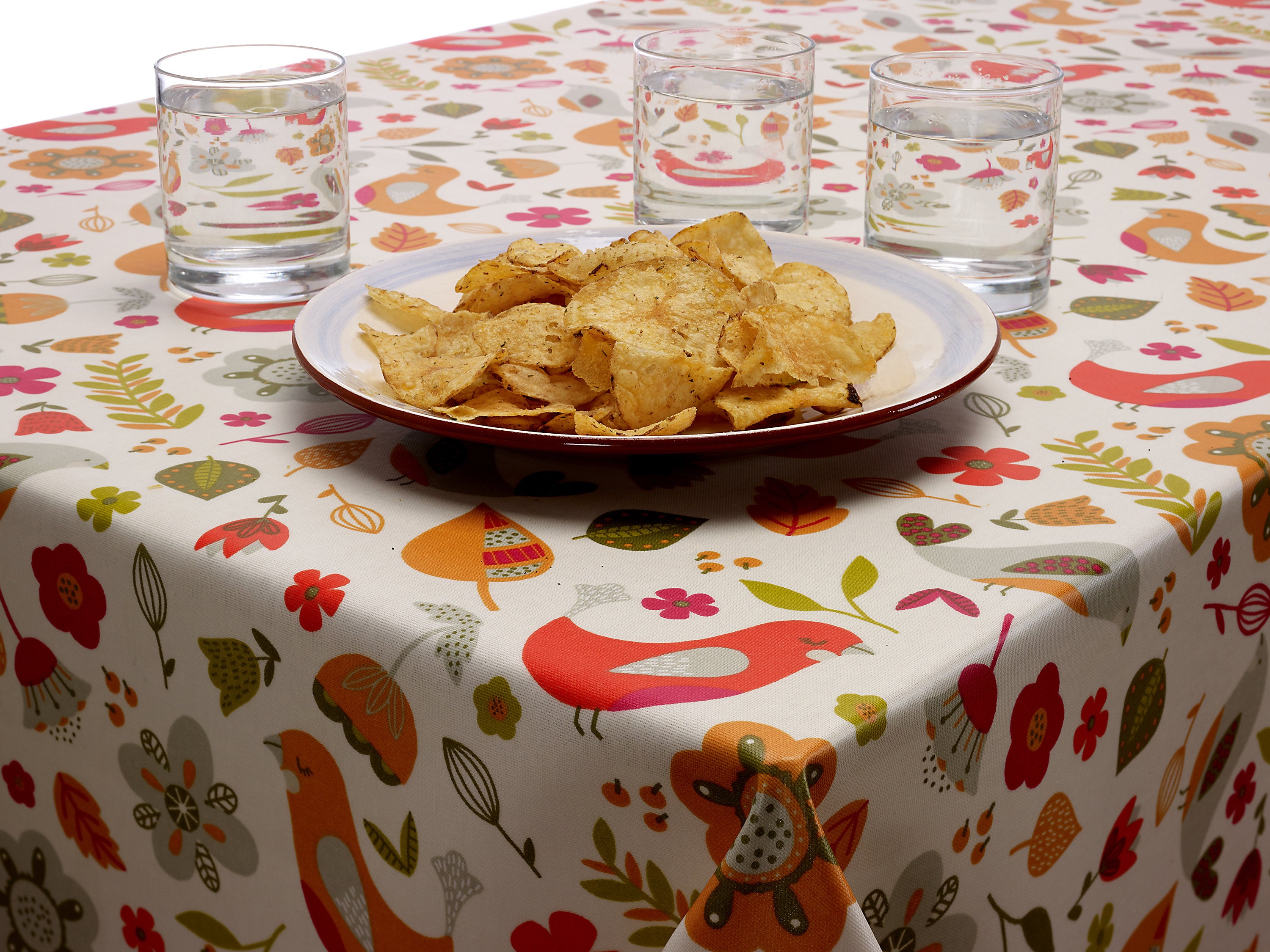 Oilcloth Wipe Clean Outdoor Garden Tablecloth With Silver 5cm Etsy UK