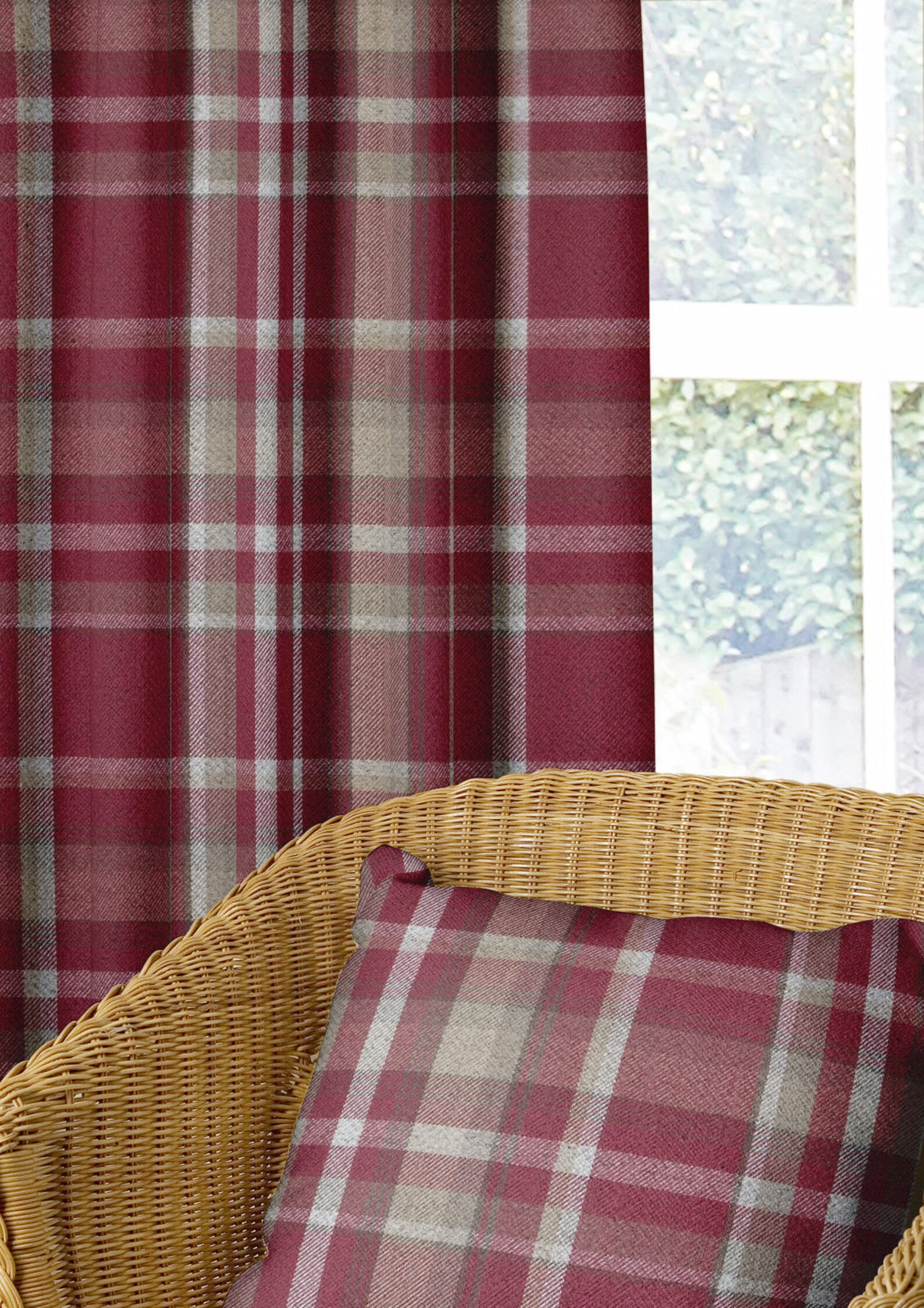Skye Red Tartan Curtain and Upholstery Fabric 140cm wide Etsy