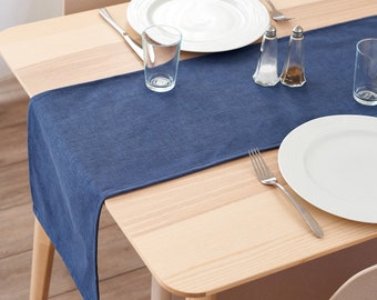 Plain Midnight Blue Table Runner | 30cm Width | 200cm - 320cm Length | Home Decor for Kitchen, Coffee and Dining Tables