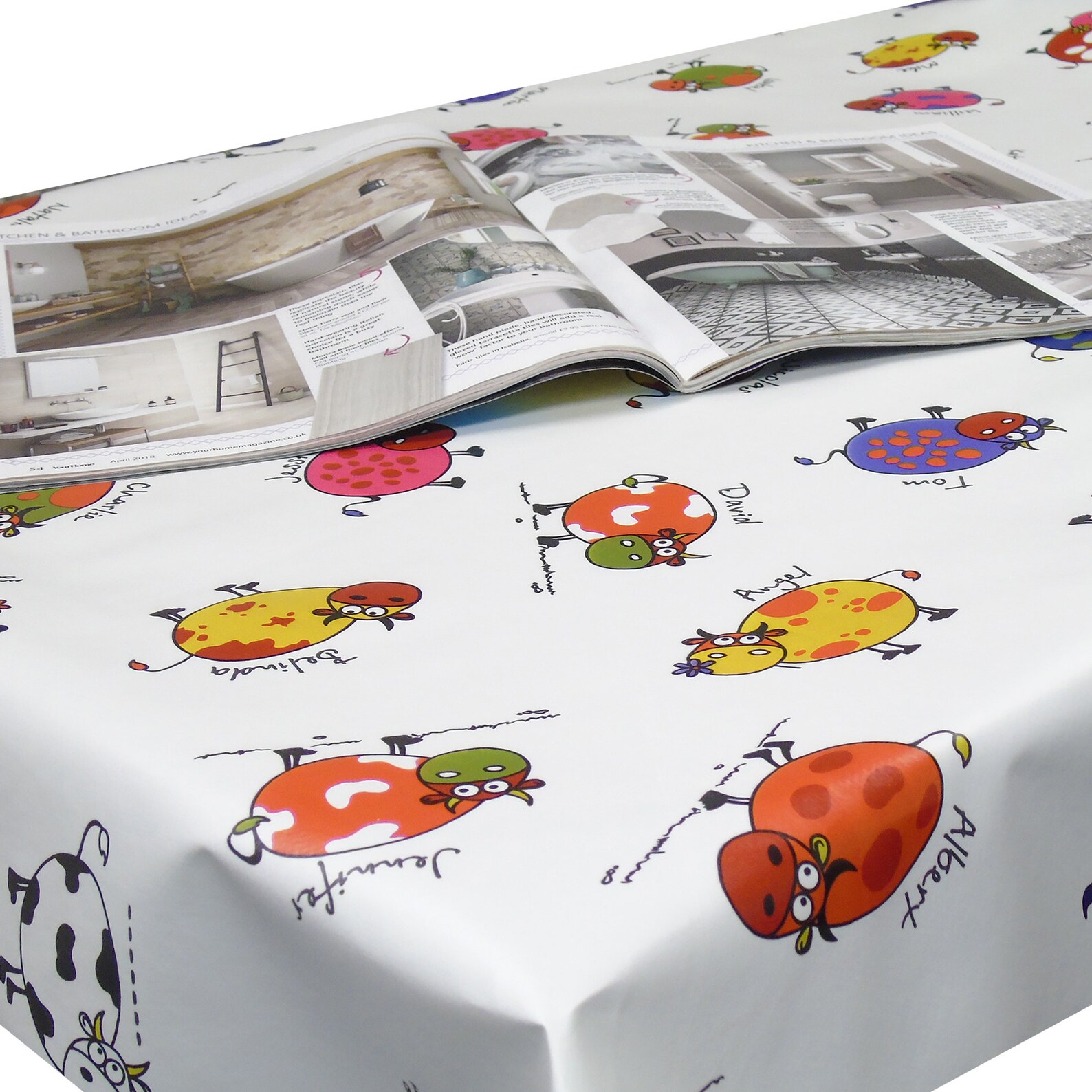 PVC Vinyl Wipe Clean Tablecloth MultiColoured Novelty Cows Etsy