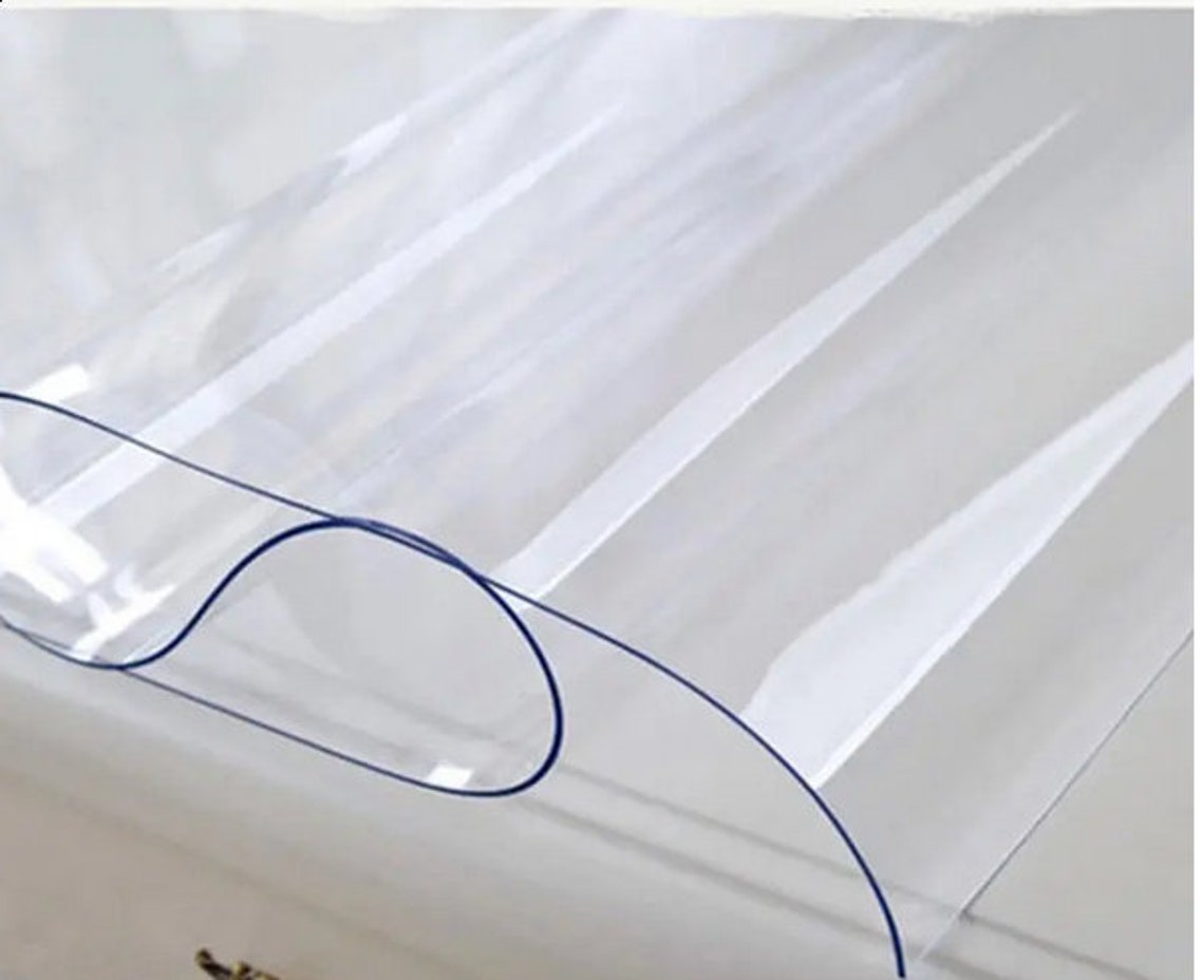 Extra Heavy Duty Clear Translucent Pvc Plastic Sheeting Table Etsy
