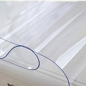 Extra Heavy Duty Clear Table Protector / Translucent PVC Plastic Sheeting / 800 Micron Semi-Rigid Protection Cover By The Metre image 2