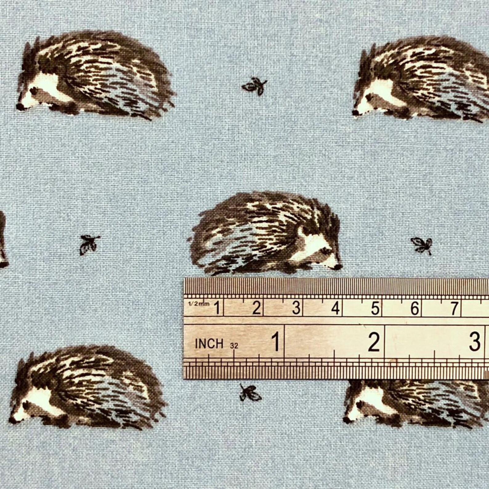 100 Cotton Fabrichedgehog Blue Perfect for Crafting Etsy UK