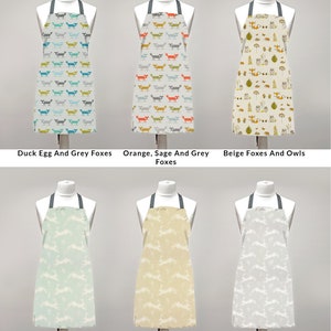 Wipe Clean PVC Coated Aprons - 100% Cotton Oilcloth - Adults and Childrens Sizes - Easy to Clean and Splash Proof Apron