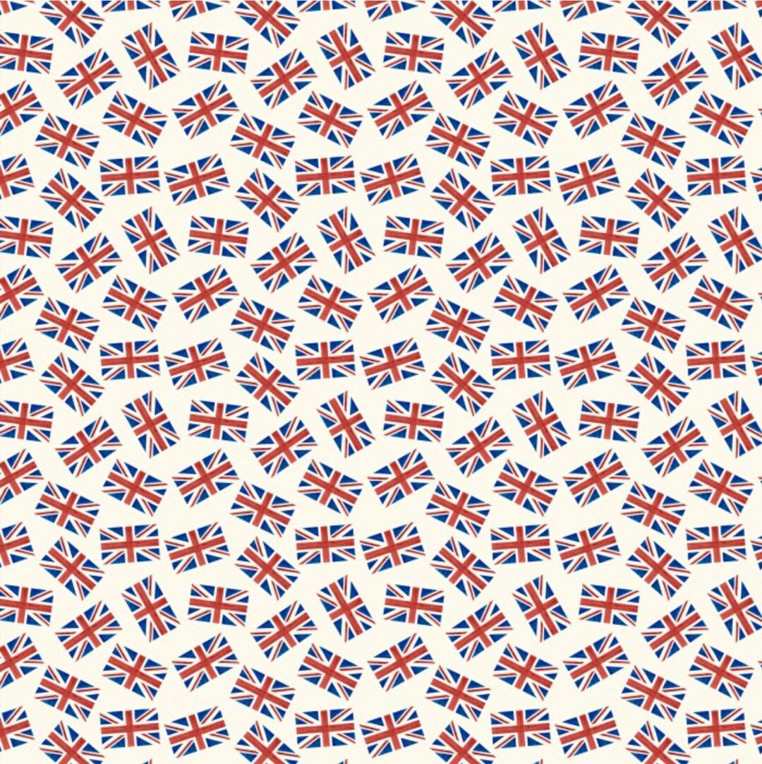 Union Jack Cotton Rich Coronation Fabricfor Crafts Curtains, Aprons