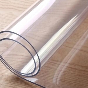 Extra Heavy Duty Clear Table Protector / Translucent PVC Plastic Sheeting / 800 Micron Semi-Rigid Protection Cover By The Metre image 4